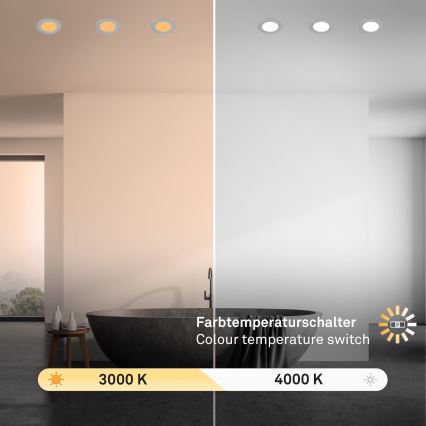 Brilo - Set 3x LED Ugradbena lampa za kupatilo LED/4W/230V IP44 3000/4000K srebrno