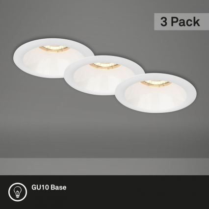 Brilo - Set 3x ugradbena lampa za kupatilo 1xGU10/9W/230V IP23 bela