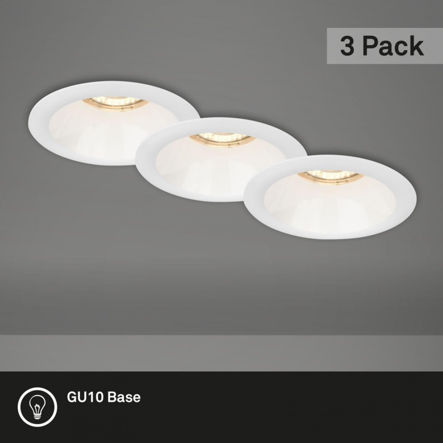 Brilo - Set 3x ugradbena lampa za kupatilo 1xGU10/9W/230V IP23 bela