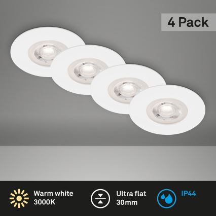 Brilo - Set 4x LED Ugradbena lampa za kupatilo LED/4,9W/230V IP44 bela