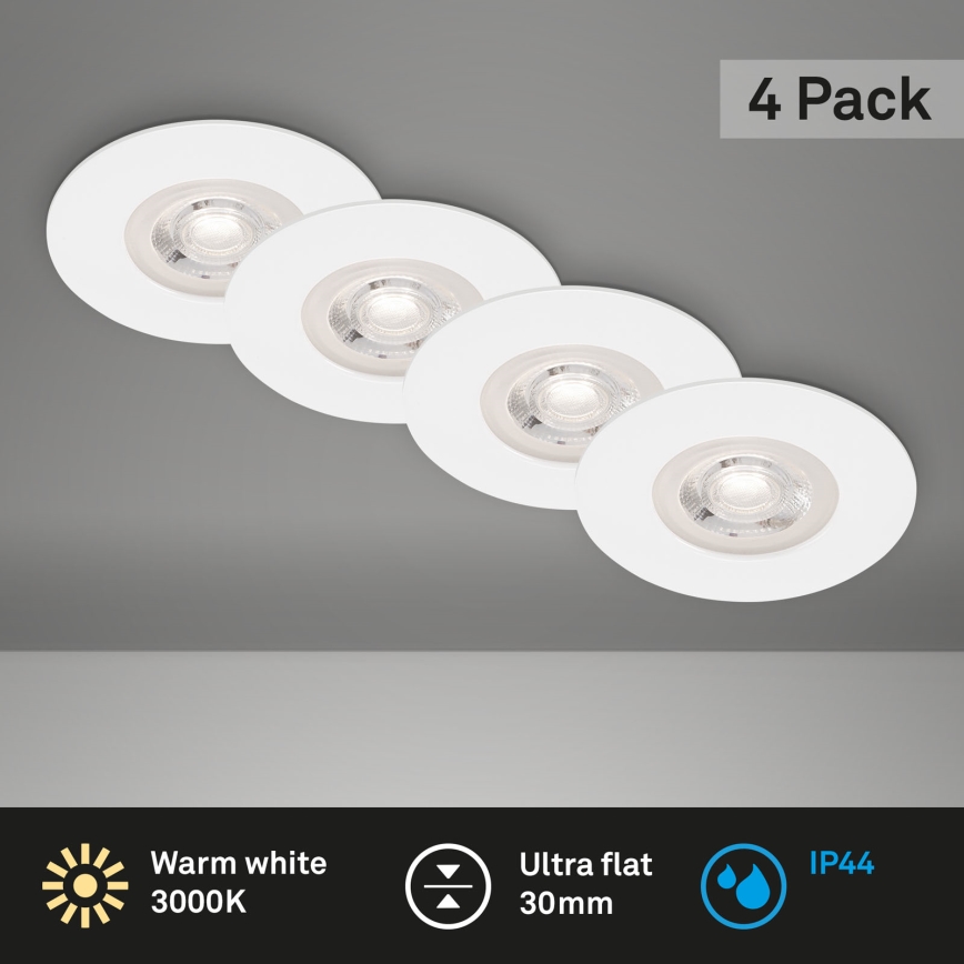 Brilo - Set 4x LED Ugradbena lampa za kupatilo LED/4,9W/230V IP44 bela