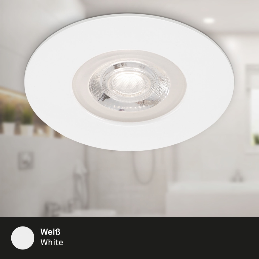 Brilo - Set 4x LED Ugradbena lampa za kupatilo LED/4,9W/230V IP44 bela