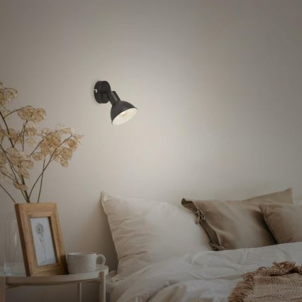 Brilo - Zidna reflektorska lampa RETRO 1xE14/25W/230V crno