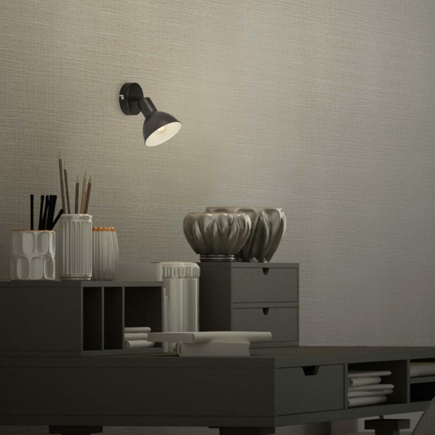 Brilo - Zidna reflektorska lampa RETRO 1xE14/25W/230V crno