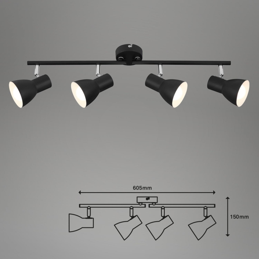 Briloner 10698890 - Reflektorska lampa 4xE14/25W/230V crno
