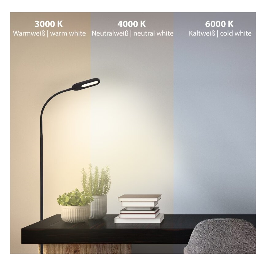 Briloner 1297-015 - LED Prigušiva fleksibilna stojeća lampa LED/6,6W/230V 3000K/4000K/6000K