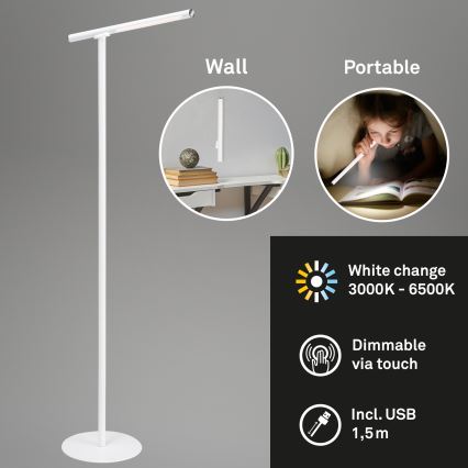 Briloner 1384-016 - LED Prigušiva dodirna stojeća lampa 2u1 EVERYWHERE LED/2,3W/5V