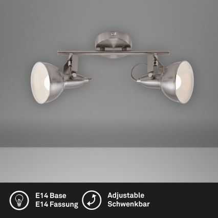 Briloner 2049-022 - Reflektorska lampa SOFT 2xE14/40W/230V mat krom