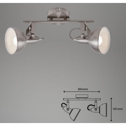 Briloner 2049-022 - Reflektorska lampa SOFT 2xE14/40W/230V mat krom