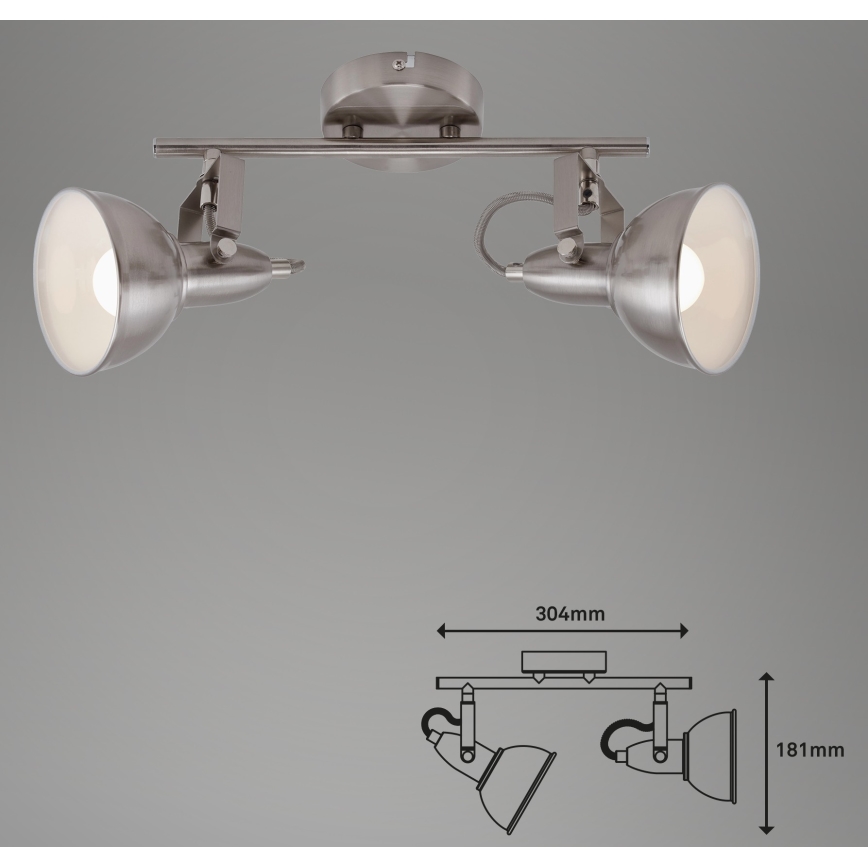Briloner 2049-022 - Reflektorska lampa SOFT 2xE14/40W/230V mat krom