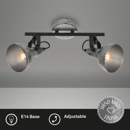 Briloner 2049-024 - Reflektorska lampa RETRO 2xE14/40W/230V sivo