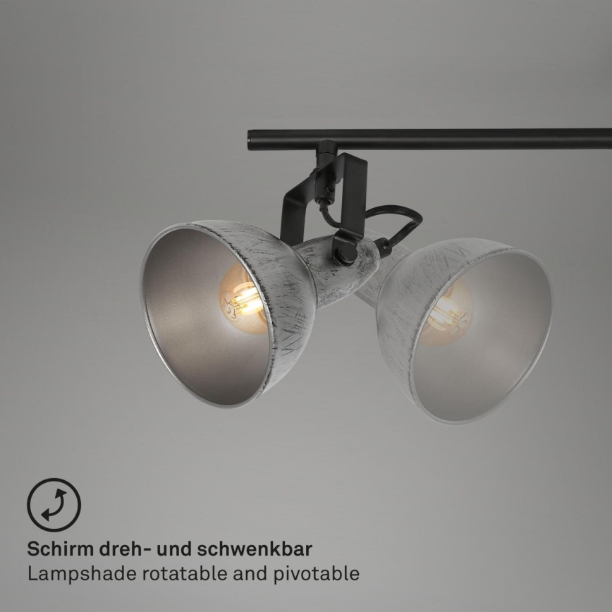 Briloner 2049-044 - Reflektorska lampa RETRO 4xE14/40W/230V sivo