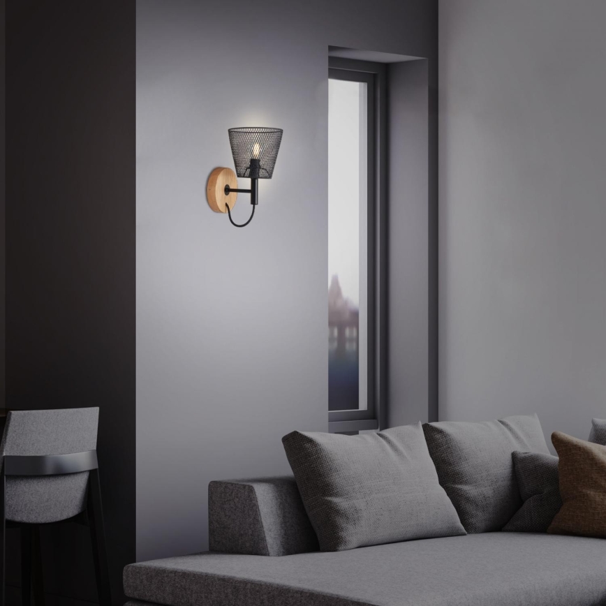 Briloner 2077-015 - Zidna lampa WOOD & STYLE 1xE14/25W/230V fikus elastika