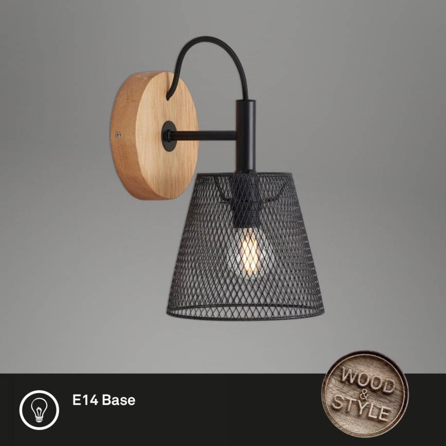 Briloner 2077-015 - Zidna lampa WOOD & STYLE 1xE14/25W/230V fikus elastika