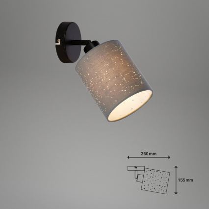 Briloner 2078-014 - Zidna reflektorska lampa SPOTLIGHT 1xE27/25W/230V sivo/crno