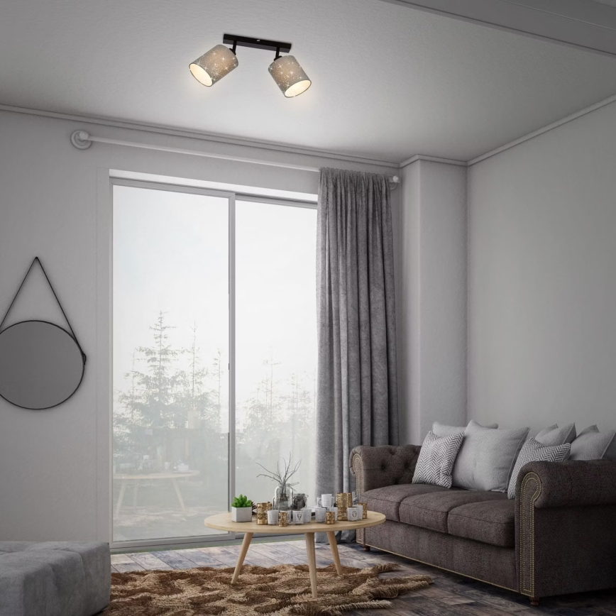 Briloner 2078-024 - Spot svetiljka SPOTLIGHT 2xE27/25W/230V siva/crna