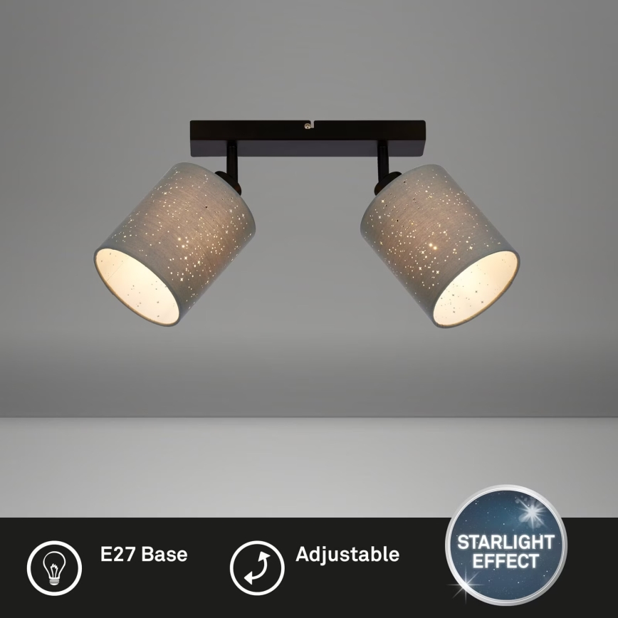 Briloner 2078-024 - Spot svetiljka SPOTLIGHT 2xE27/25W/230V siva/crna