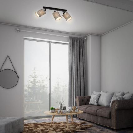 Briloner 2078-034 - Reflektorska lampa SPOTLIGHT 3xE27/25W/230V sivo/crno