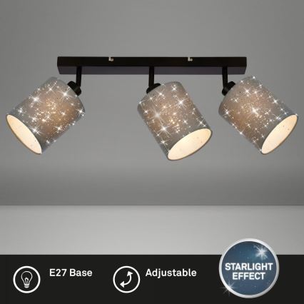 Briloner 2078-034 - Spot svetiljka SPOTLIGHT 3xE27/25W/230V siva/crna