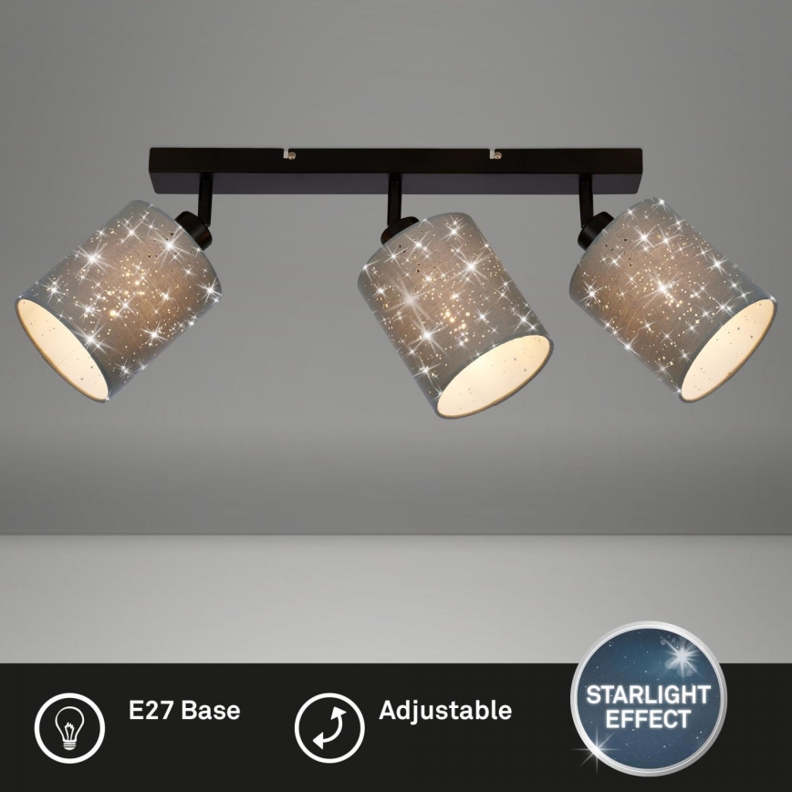 Briloner 2078-034 - Spot svetiljka SPOTLIGHT 3xE27/25W/230V siva/crna