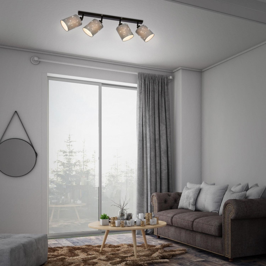 Briloner 2078-044 - Reflektorska lampa SPOTLIGHT 4xE27/25W/230V sivo/crno