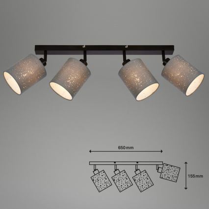 Briloner 2078-044 - Reflektorska lampa SPOTLIGHT 4xE27/25W/230V sivo/crno