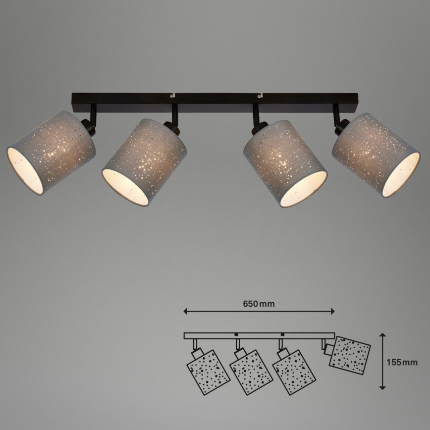 Briloner 2078-044 - Reflektorska lampa SPOTLIGHT 4xE27/25W/230V sivo/crno