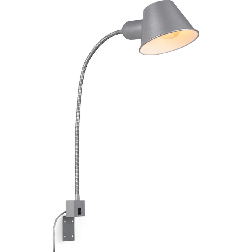 Briloner 2079-014 - Fleksibilna zidna lampa 1xE27/10W/230V srebrno