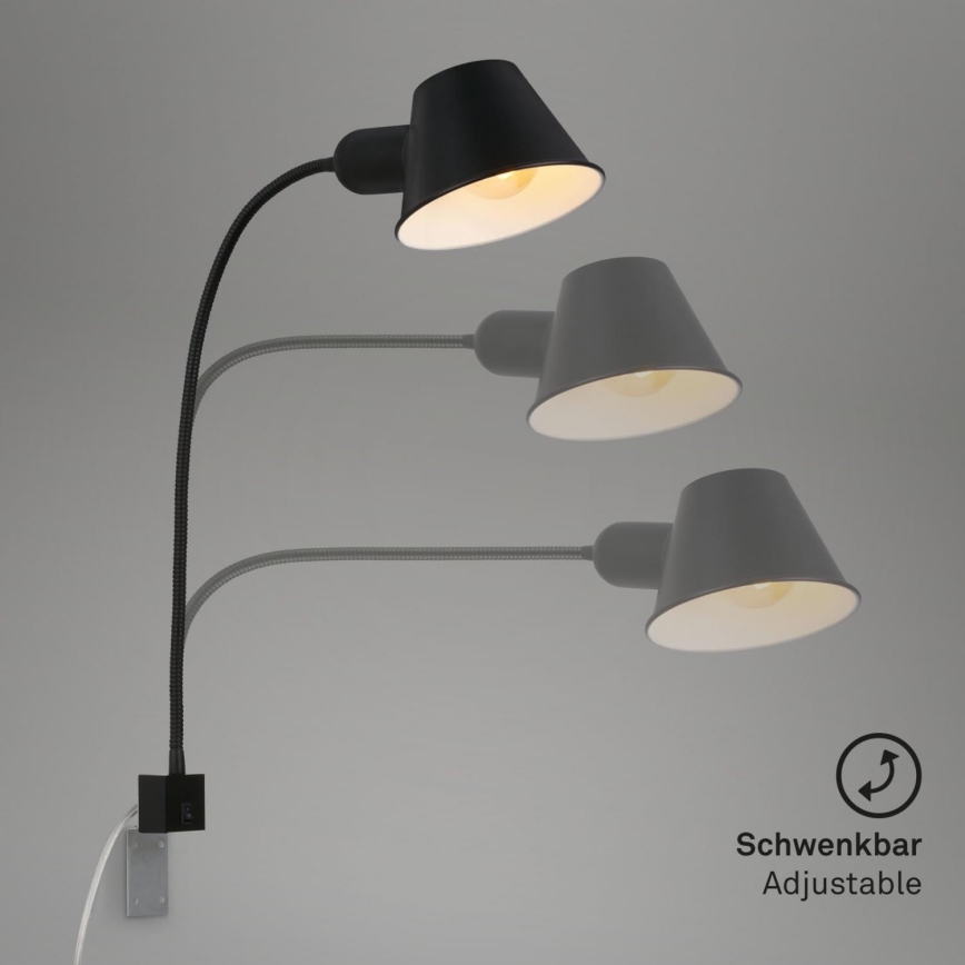 Briloner 2079-015 - Fleksibilna zidna lampa 1xE27/10W/230V crno