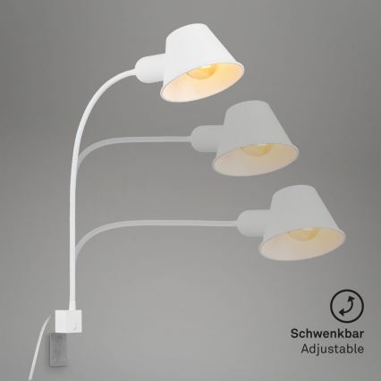 Briloner 2079-016 - Fleksibilna zidna lampa 1xE27/10W/230V bela