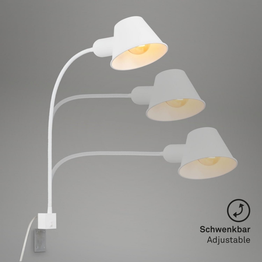 Briloner 2079-016 - Fleksibilna zidna lampa 1xE27/10W/230V bela