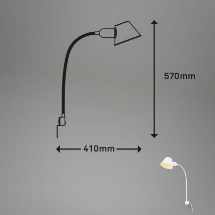 Briloner 2079-016 - Fleksibilna zidna lampa 1xE27/10W/230V bela