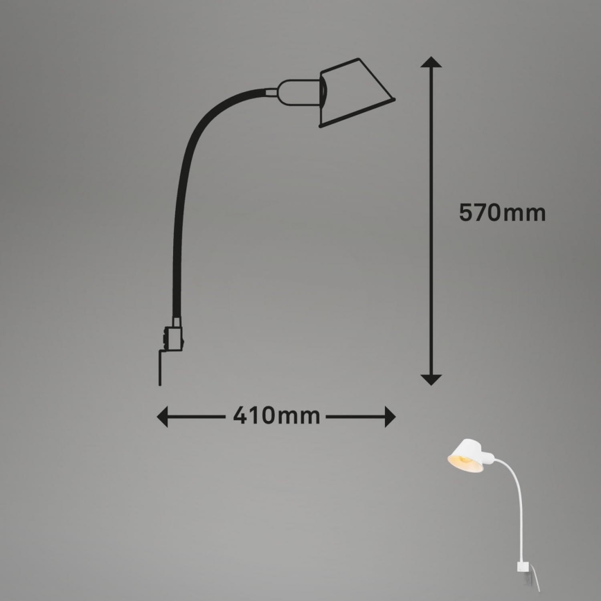 Briloner 2079-016 - Fleksibilna zidna lampa 1xE27/10W/230V bela
