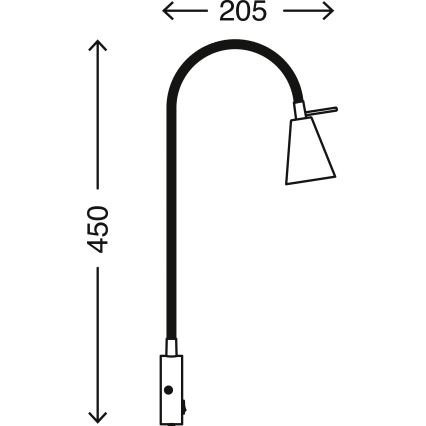 Briloner 2082-015 - LED Zidna lampa COMFORT LIGHT 1xGU10/5W/230V crno