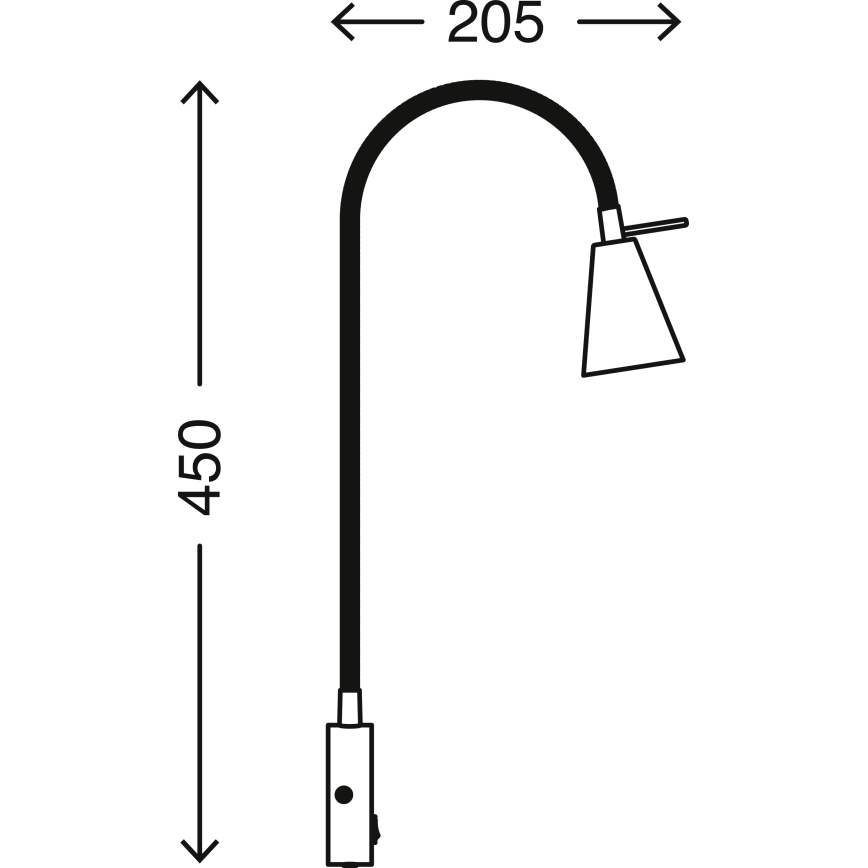 Briloner 2082-015 - LED Zidna lampa COMFORT LIGHT 1xGU10/5W/230V crno