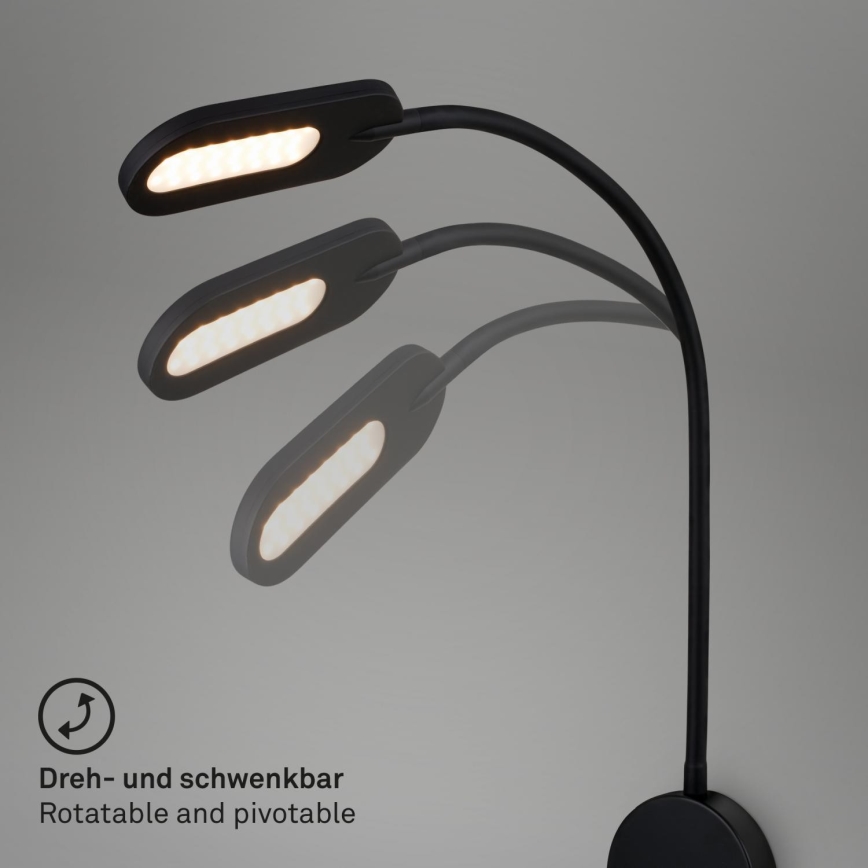 Briloner 2177015 - LED Prigušiva fleksibilna zidna lampa LED/6W/230V crno