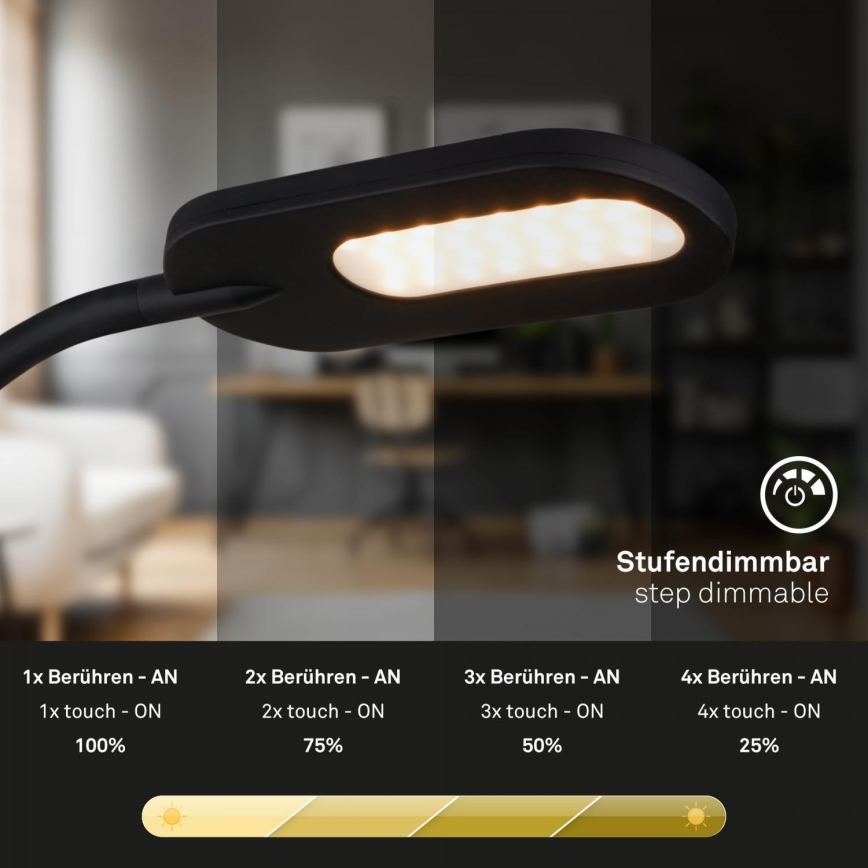 Briloner 2177015 - LED Prigušiva fleksibilna zidna lampa LED/6W/230V crno