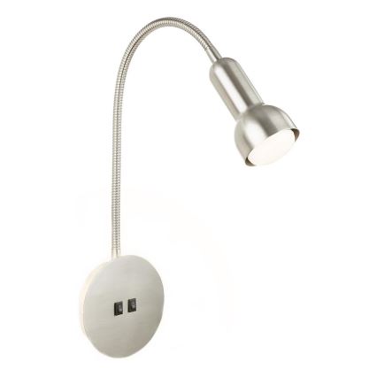 Briloner 2178012 - LED Fleksibilna zidna lampa 1xE14/10W/230V + LED/3W mat krom