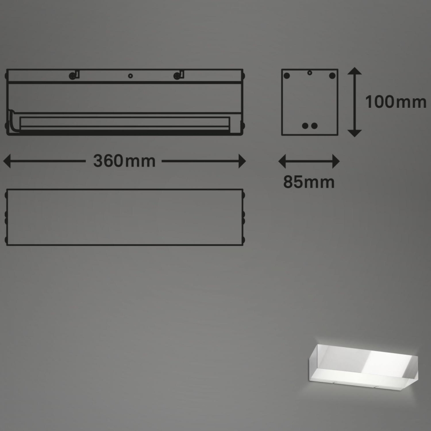 Briloner 2204-018 - LED Spoljna zidna lampa LED/8W/230V IP44 krom