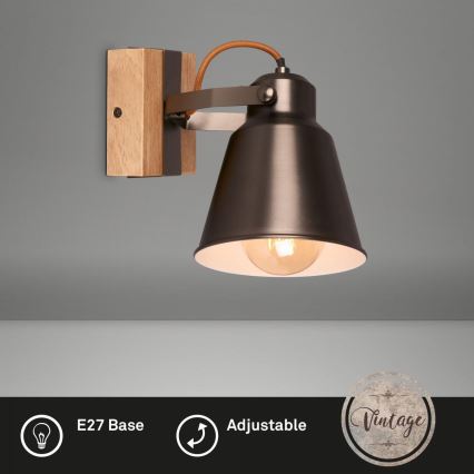Briloner 2406-014 - Zidna reflektorska lampa RETRO 1xE27/40W/230V braon