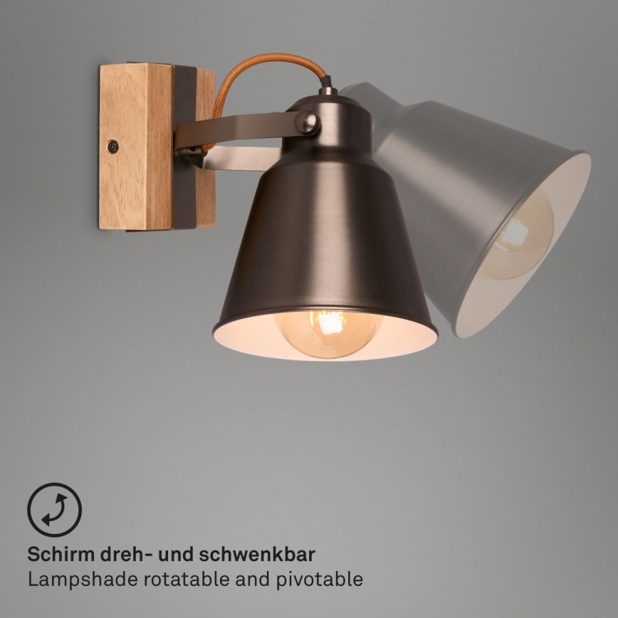 Briloner 2406-014 - Zidna reflektorska lampa RETRO 1xE27/40W/230V braon
