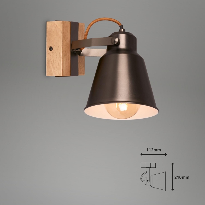 Briloner 2406-014 - Zidna reflektorska lampa RETRO 1xE27/40W/230V braon