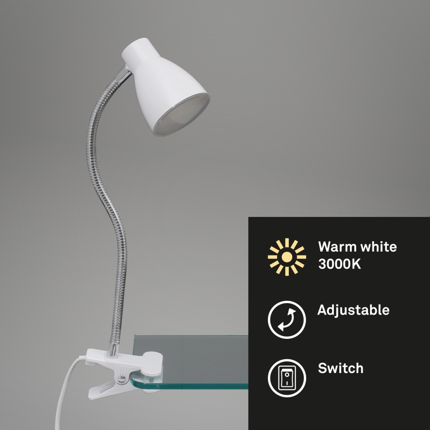 Briloner 2615-016P - LED Lampa sa štipaljkom GRIP LED/2,5W/230V bela