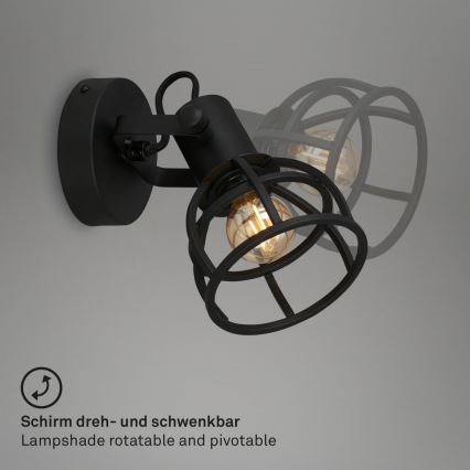 Briloner 2669-015 - Zidna reflektorska lampa RETRO 1xE14/25W/230V crno