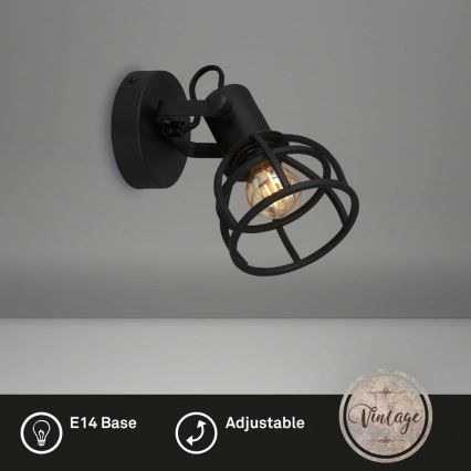 Briloner 2669-015 - Zidna reflektorska lampa RETRO 1xE14/25W/230V crno