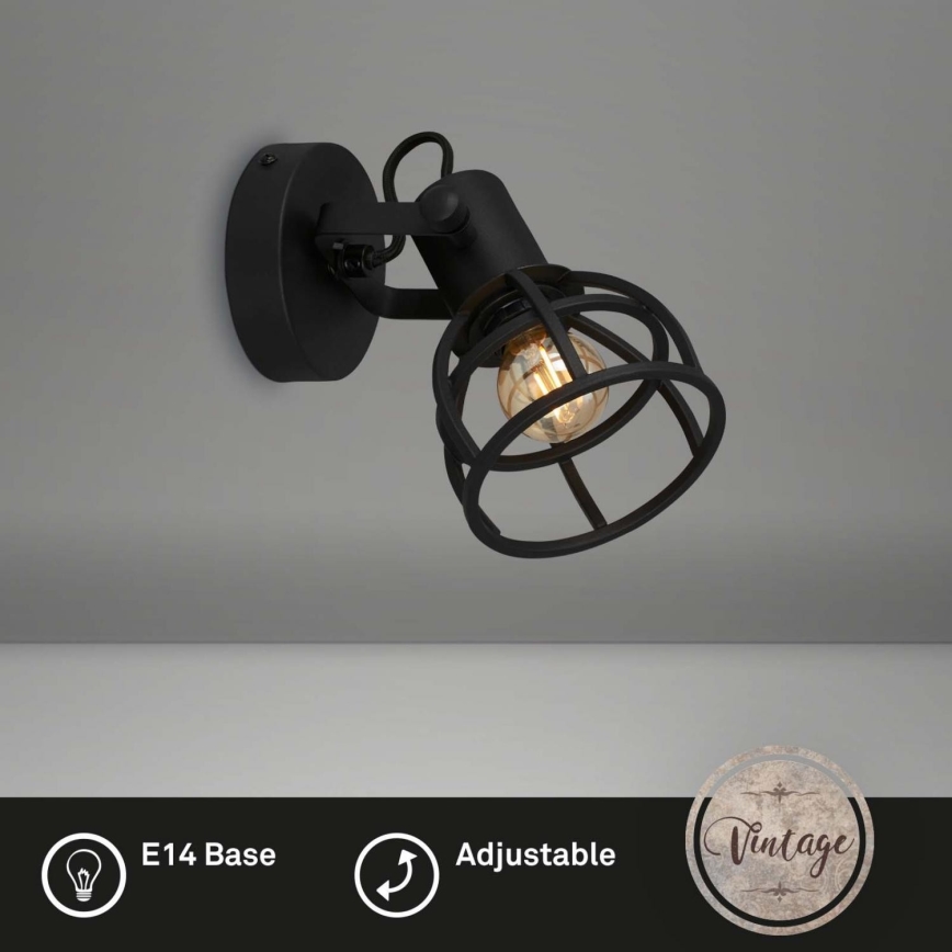 Briloner 2669-015 - Zidna reflektorska lampa RETRO 1xE14/25W/230V crno