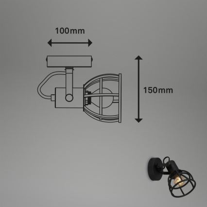 Briloner 2669-015 - Zidna reflektorska lampa RETRO 1xE14/25W/230V crno