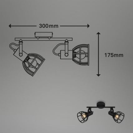 Briloner 2669-025 - Reflektorska lampa RETRO 2xE14/25W/230V