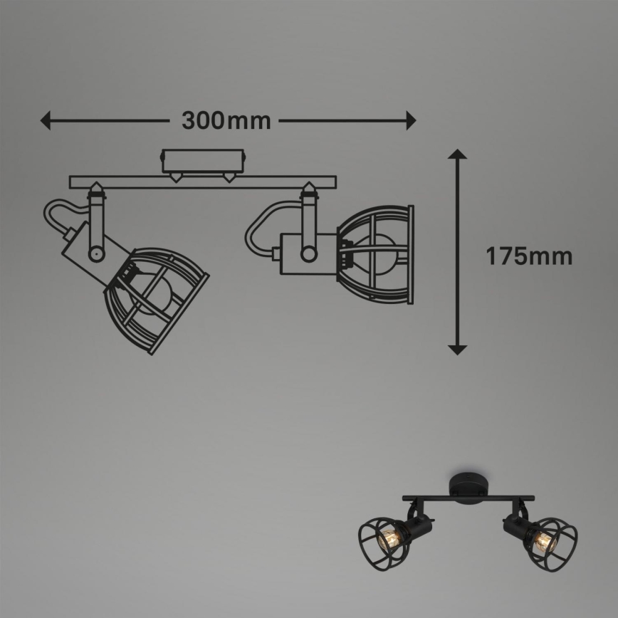 Briloner 2669-025 - Reflektorska lampa RETRO 2xE14/25W/230V