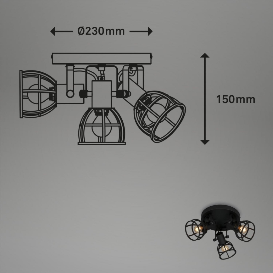 Briloner 2669-035 - Reflektorska lampa RETRO 3xE14/25W/230V